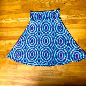 LuLaRoe Azure Pink and Green Patterned Skirt M